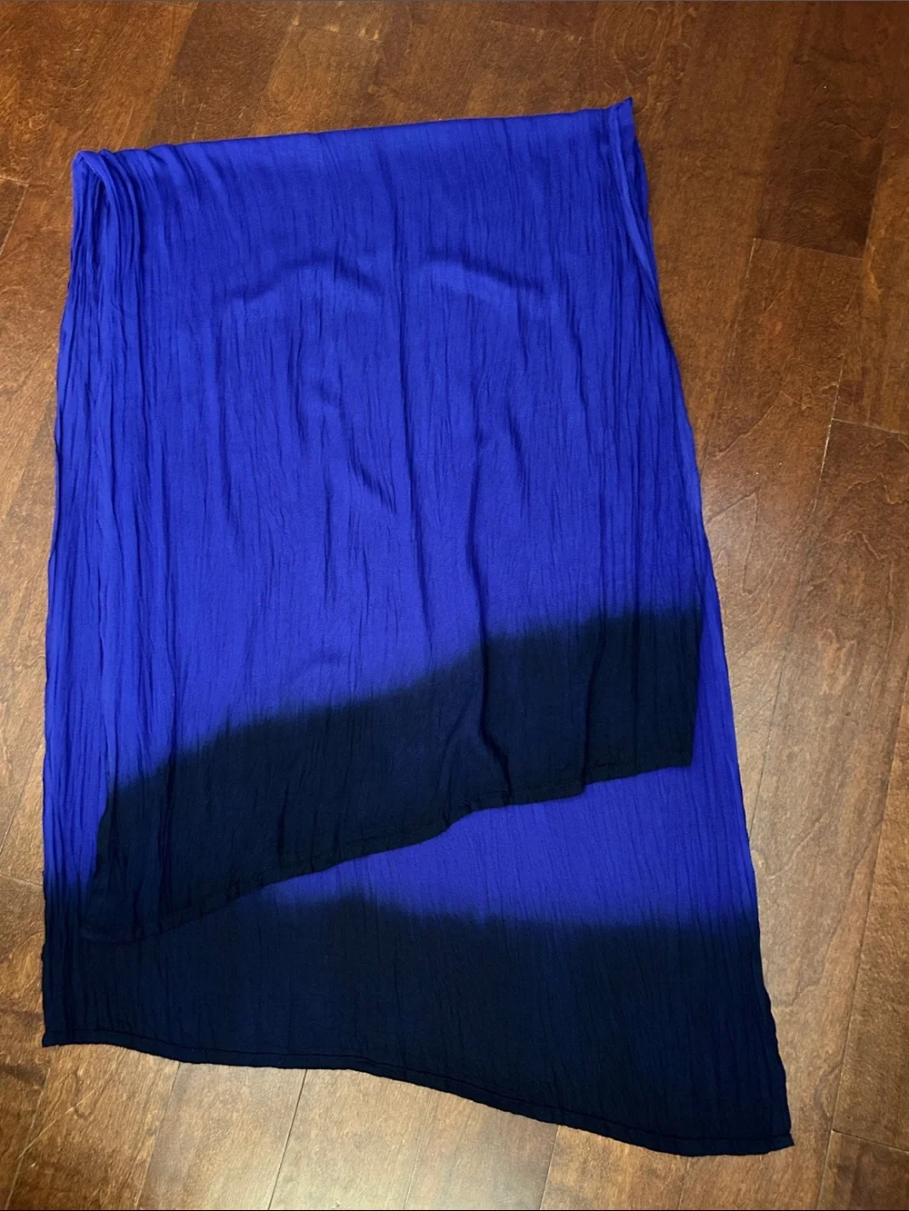 Royal Blue to Dark Inky Blue Ombre Lightweight Scarf